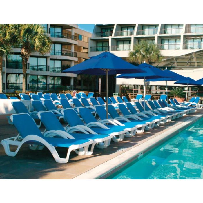 Catalina Adjustable Sling Chaise Lounge With Arms