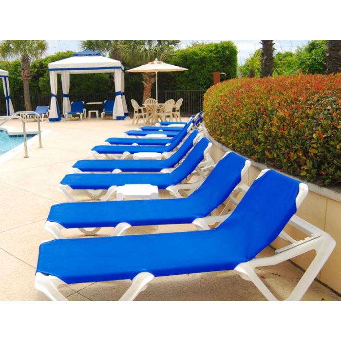 Nautical Adjustable Sling Chaise Lounge without Arms