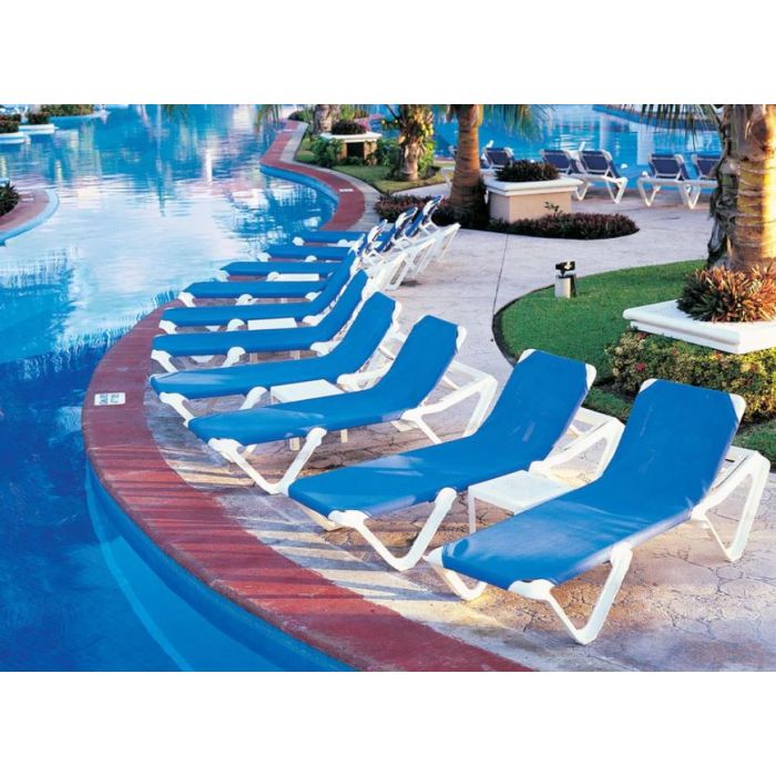 Nautical Adjustable Sling Chaise Lounge without Arms