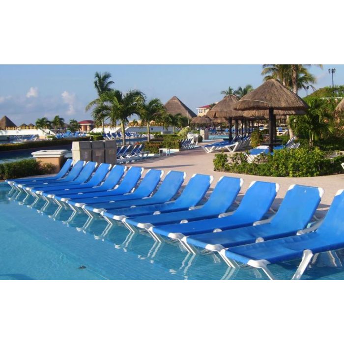 Nautical Adjustable Sling Chaise Lounge without Arms