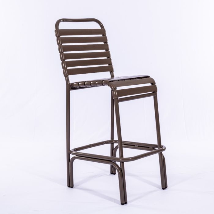 Aruba Strap Bar Stool with Round Aluminum Frame