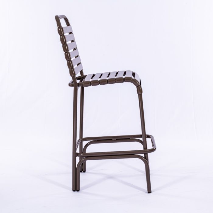 Aruba Strap Bar Stool with Round Aluminum Frame