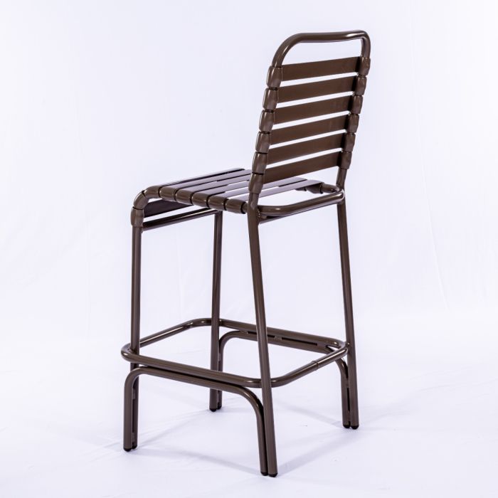 Aruba Strap Bar Stool with Round Aluminum Frame
