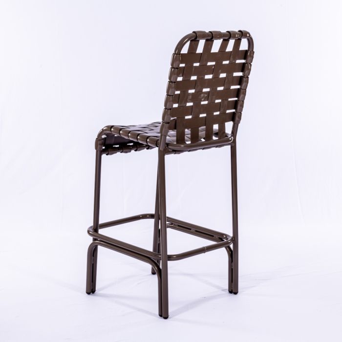 Aruba Strap Bar Stool with Round Aluminum Frame