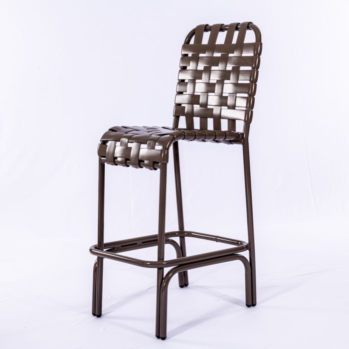 Aruba Strap Bar Stool with Round Aluminum Frame