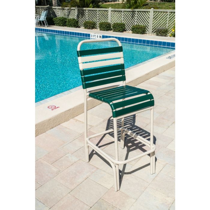 Aruba Strap Bar Stool with Round Aluminum Frame