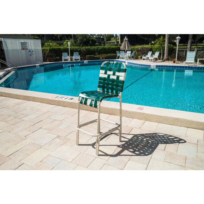 Aruba Strap Bar Stool with Round Aluminum Frame