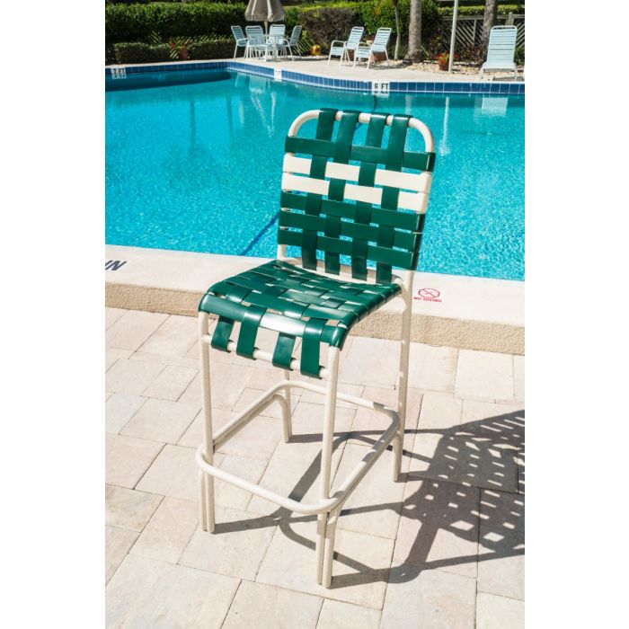 Aruba Strap Bar Stool with Round Aluminum Frame