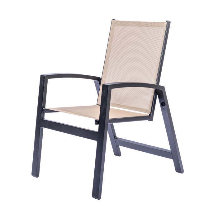 Malibu Sling Dining Chair with Rectangular Aluminum Frame