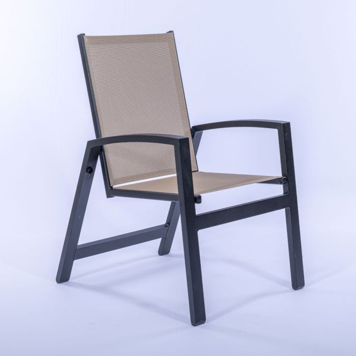 Malibu Sling Dining Chair with Rectangular Aluminum Frame