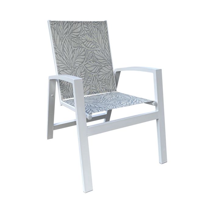 Malibu Sling Dining Chair with Rectangular Aluminum Frame