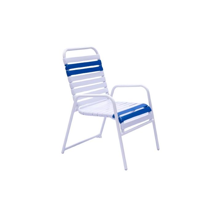 Aruba Strap Dining Chair with Round Aluminum Frame