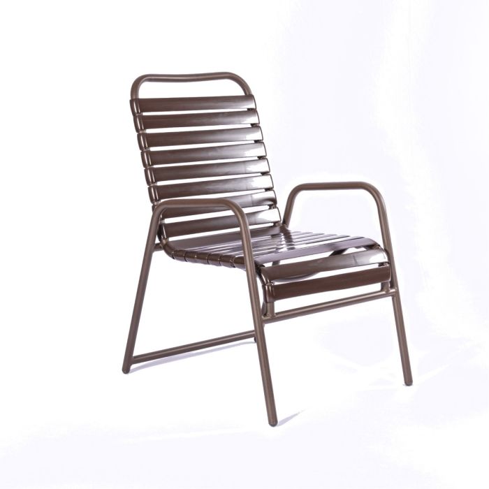 Aruba Strap Dining Chair with Round Aluminum Frame