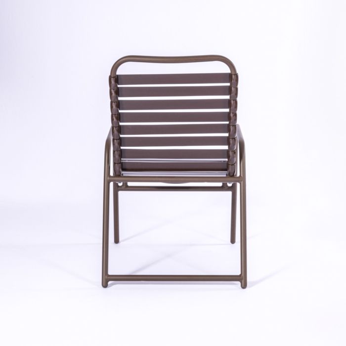 Aruba Strap Dining Chair with Round Aluminum Frame
