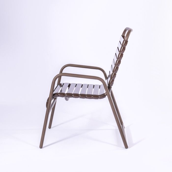 Aruba Strap Dining Chair with Round Aluminum Frame