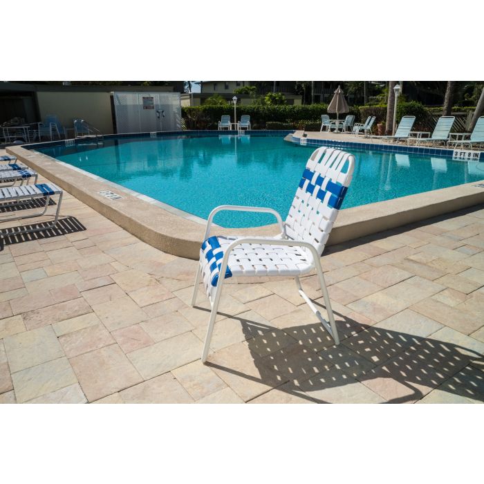 Aruba Strap Dining Chair with Round Aluminum Frame