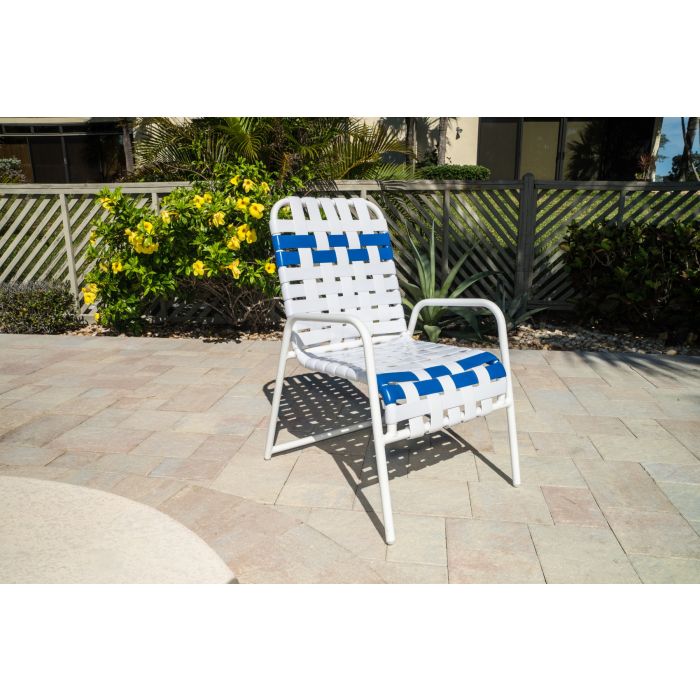 Aruba Strap Dining Chair with Round Aluminum Frame