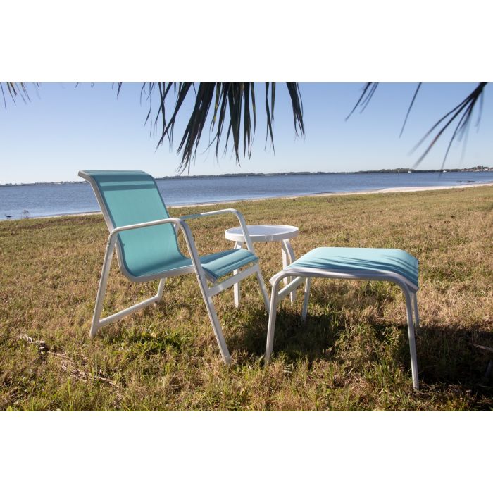 Bonaire Sling Dining Chair with Flat Aluminum Frame