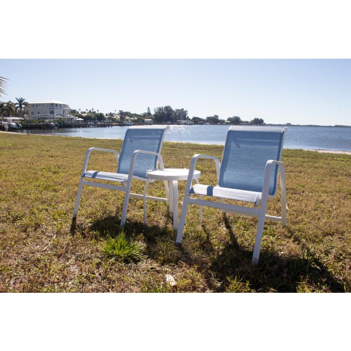 Bonaire Sling Dining Chair with Flat Aluminum Frame