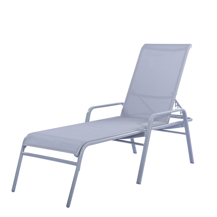 Bonaire Sling Chaise Lounge with Round Aluminum Frame
