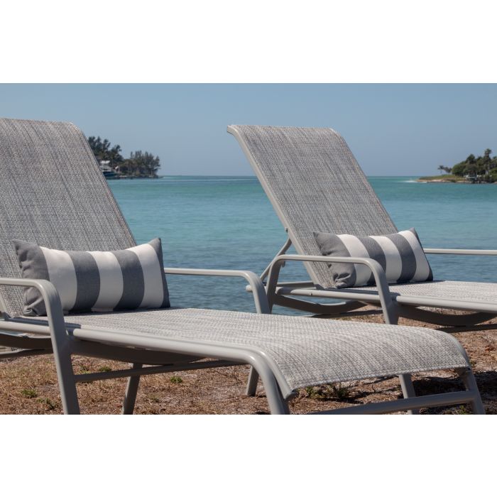 Bonaire Sling Chaise Lounge with Round Aluminum Frame