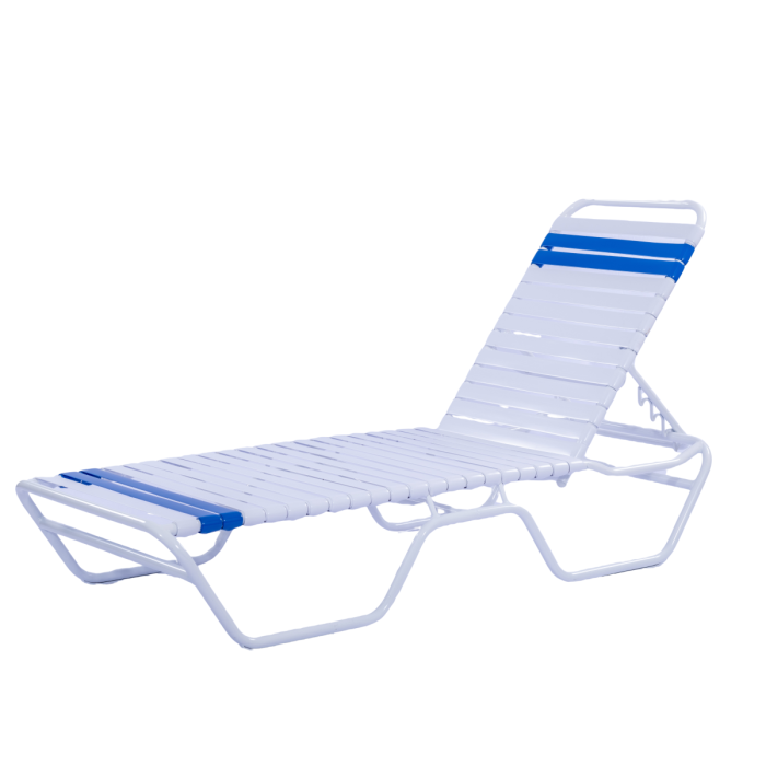 Aruba Strap Chaise Lounge without Arms with Round Aluminum Frame
