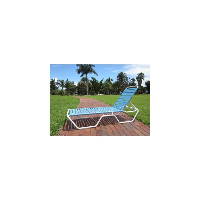 Aruba Strap Chaise Lounge without Arms with Round Aluminum Frame