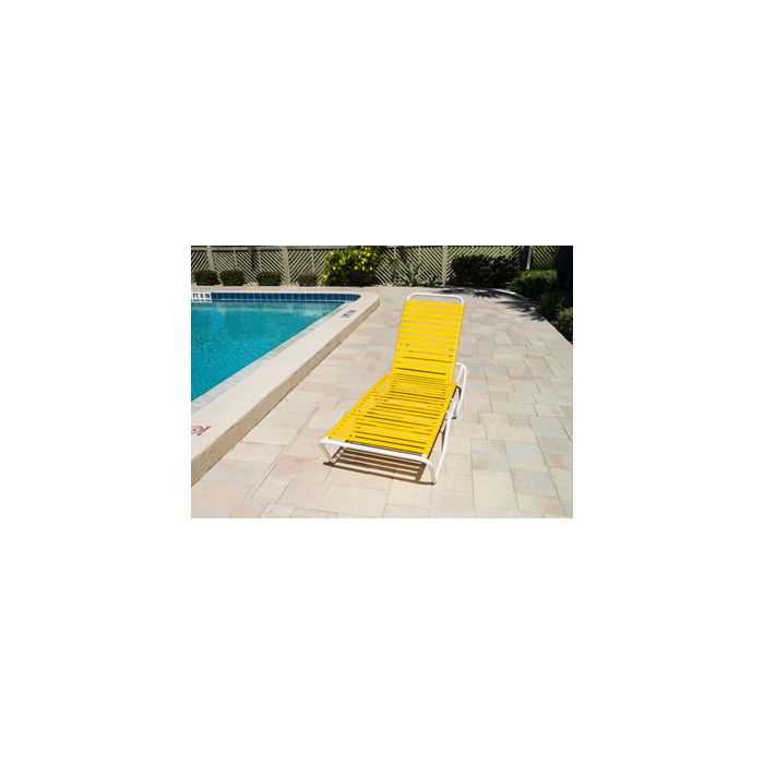 Aruba Strap Chaise Lounge without Arms with Round Aluminum Frame