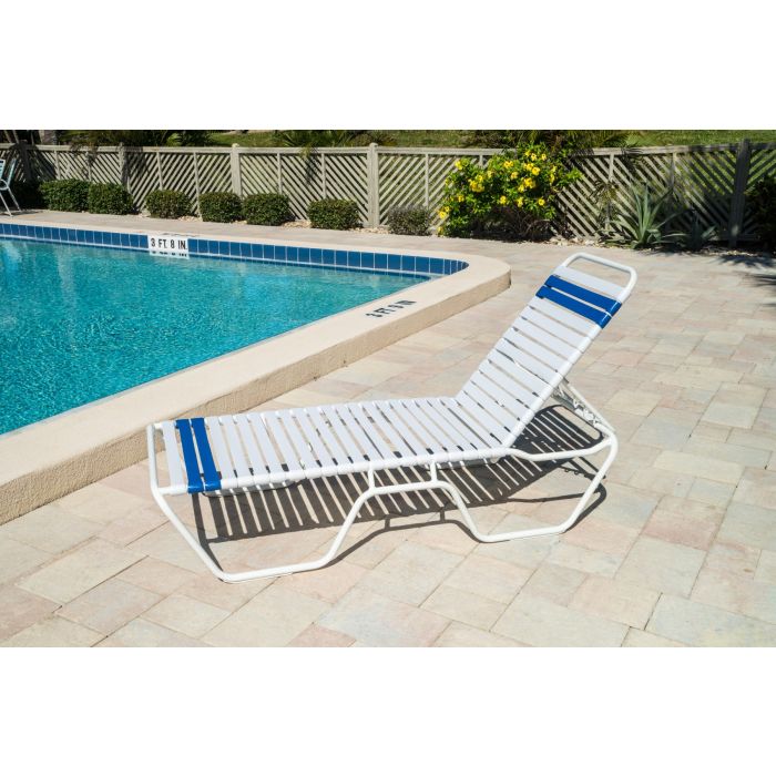 Aruba Strap Chaise Lounge without Arms with Round Aluminum Frame