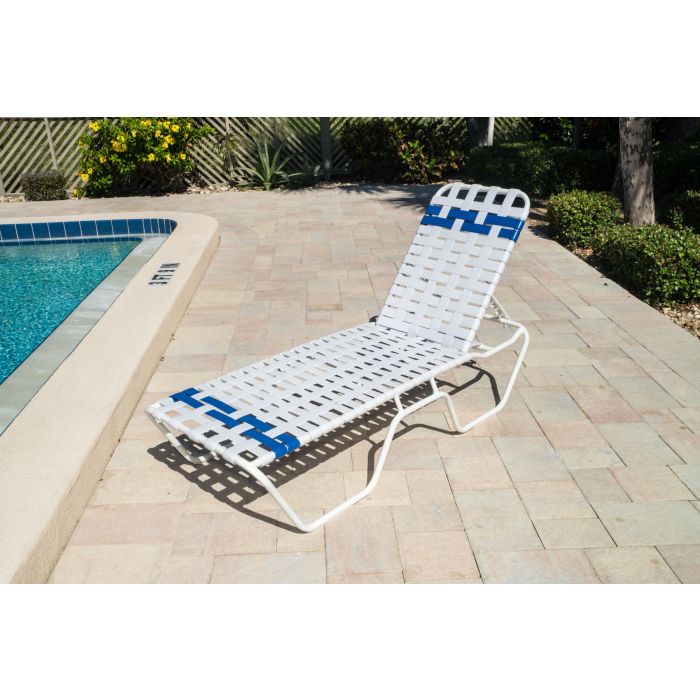 Aruba Strap Chaise Lounge without Arms with Round Aluminum Frame