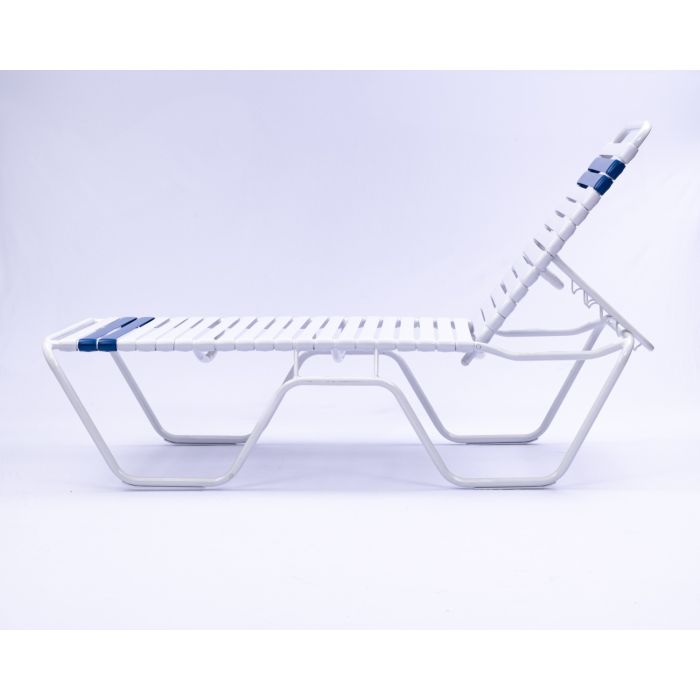 Aruba Strap Chaise Lounge without Arms with Round Aluminum Frame