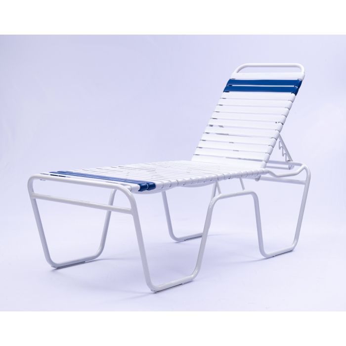 Aruba Strap Chaise Lounge without Arms with Round Aluminum Frame