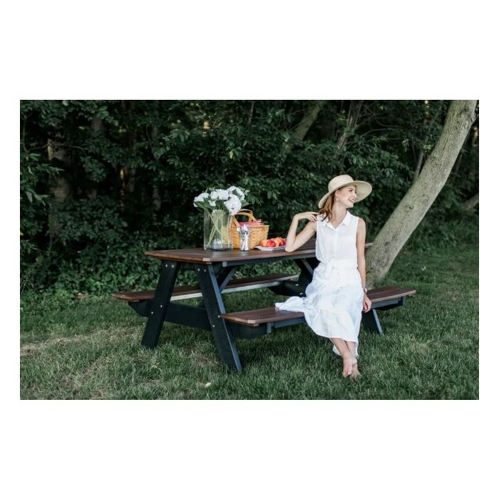 Heritage 72" Picnic Table with Attached Benches