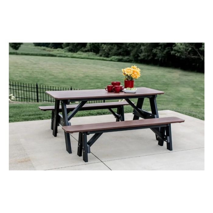 Heritage 72" Picnic Table with Detached Benches