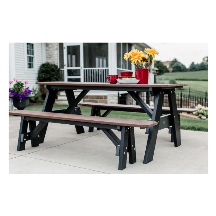 Heritage 72" Picnic Table with Detached Benches