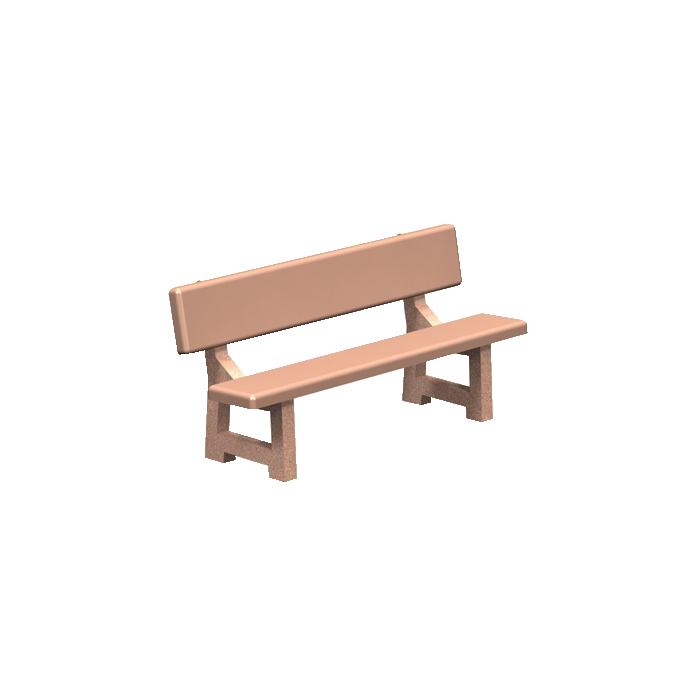 PB Series Lakeside Concrete Bench with Back