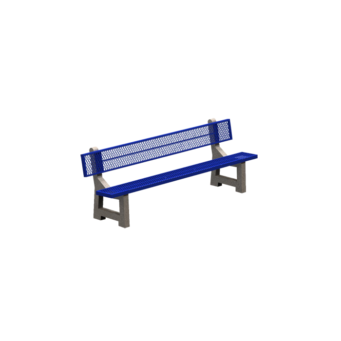 PBM Series Lakeside Concrete Bench with Metal Mesh Seat and Back