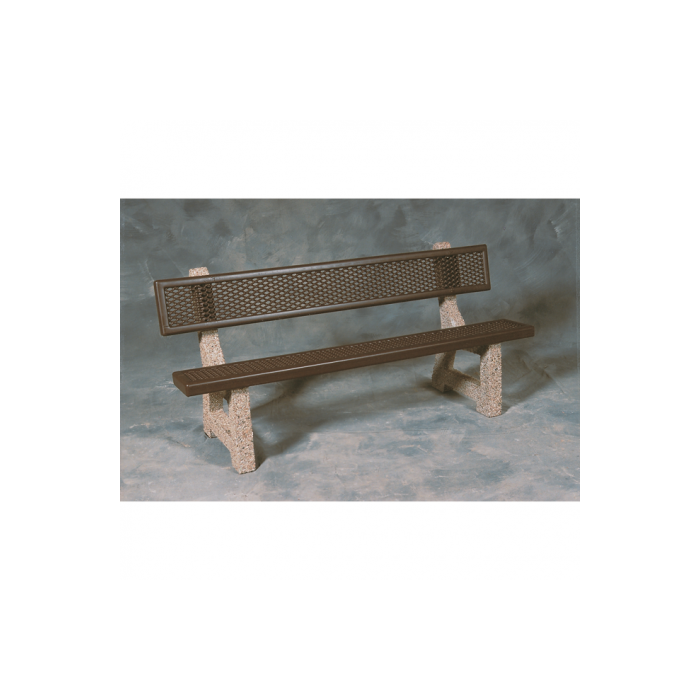 PBM Series Lakeside Concrete Bench with Metal Mesh Seat and Back