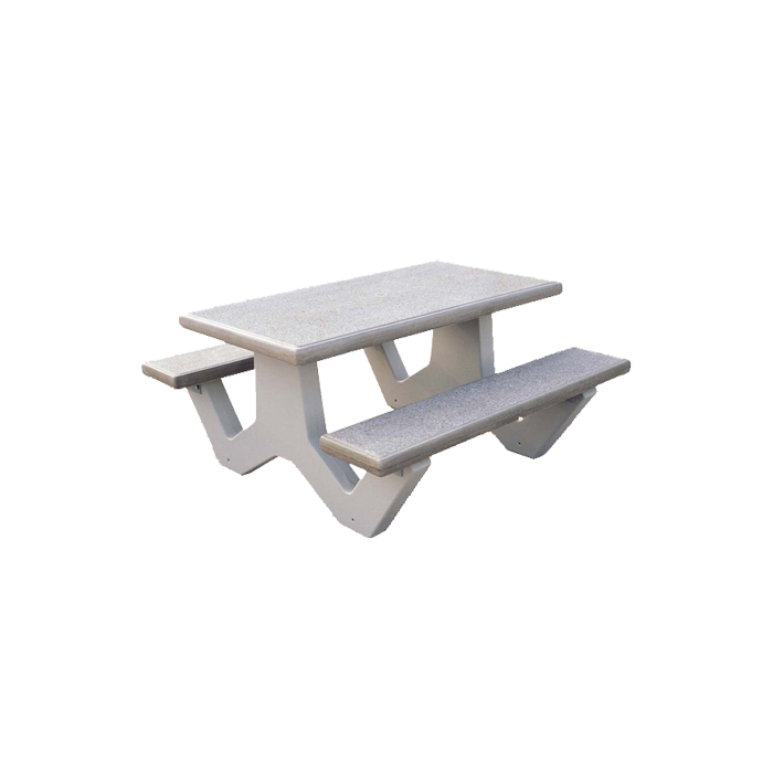 Concrete Rectangle Top Table with Y-Leg Base