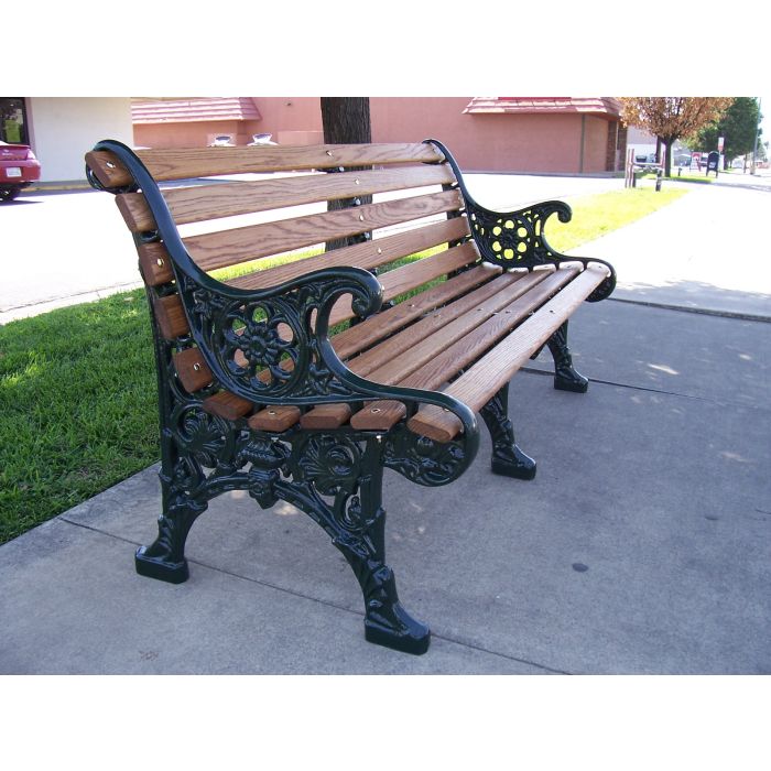 Renaissance Bench with Wood Slat Seat and Back