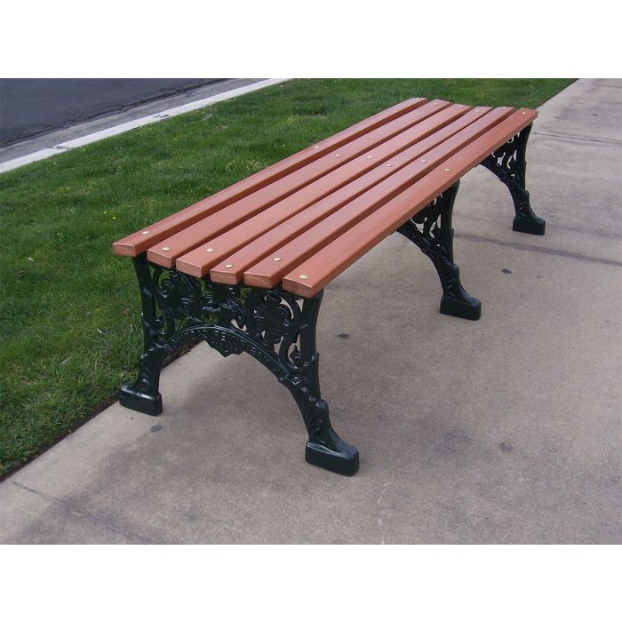 Renaissance Backless Bench with Recycled Plastic Slat Seat