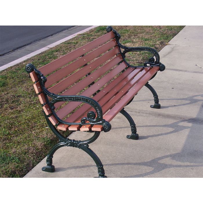 Victorian Bench with Recycled Plastic Slat Seat and Back