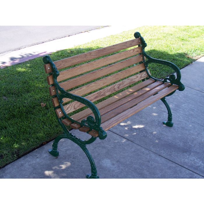 Victorian Bench with Wood Slat Seat and Back