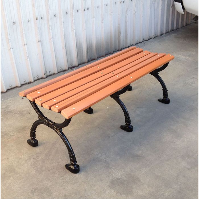 Victorian Backless Bench with Recycled Plastic Slat Seat
