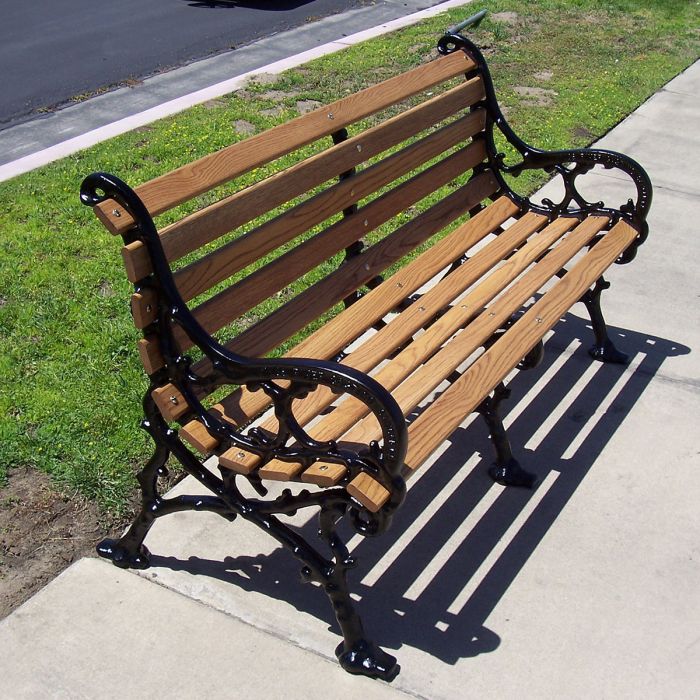 Woodland Bench with Wood Slat Seat and Back