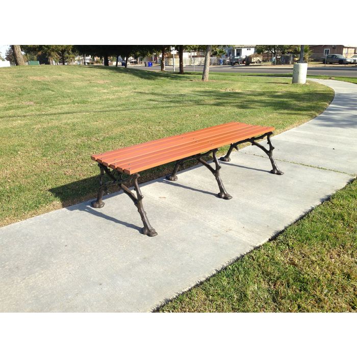 Woodland Backless Bench with Recycled Plastic Slat Seat