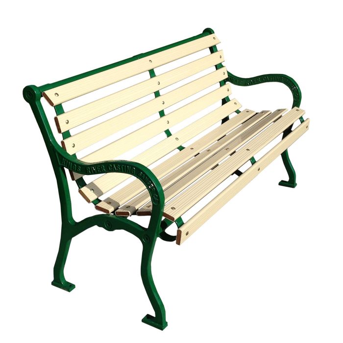 Iron Valley Slatted Bench with Aluminum Slat Seat and Back