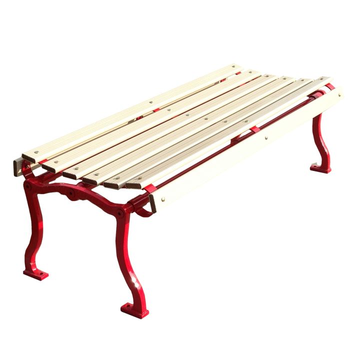 Iron Valley Slatted Backless Bench with Aluminum Slat Seat