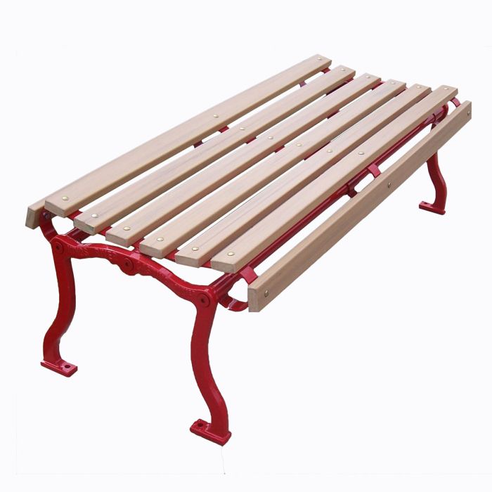Iron Valley Slatted Backless Bench with Recycled Plastic Slat Seat