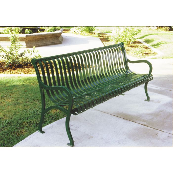 Iron Valley Bench with Strap Steel Seat and Back